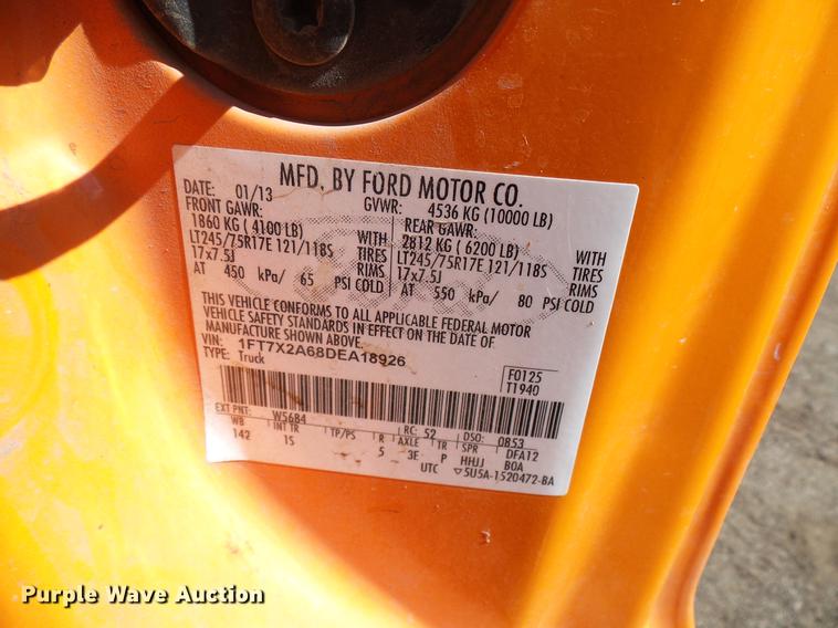 image for item DD6031 2013 Ford F250 Super Duty SuperCab pickup truck