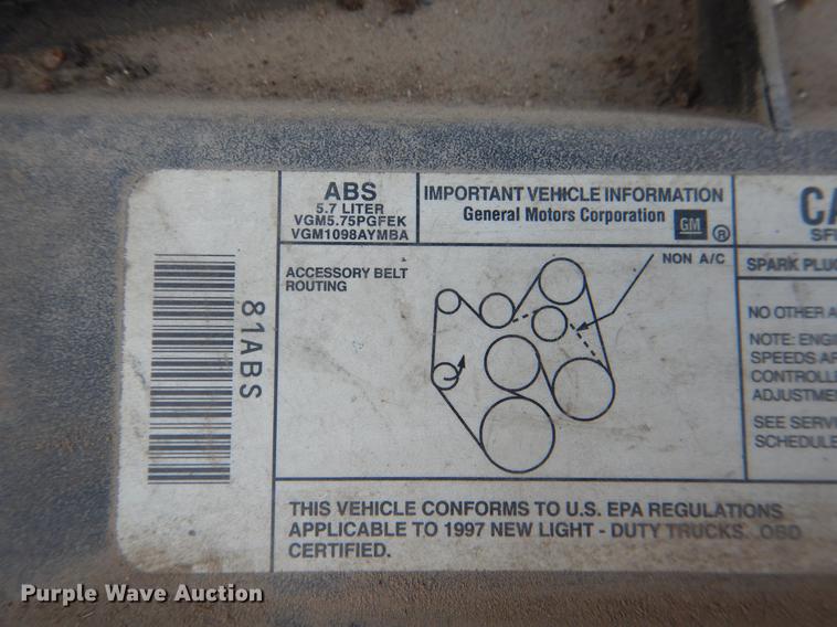 image for item DE3972 1997 Chevrolet C1500 pickup truck