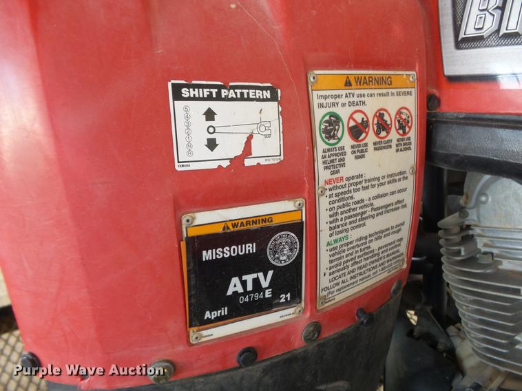 image for item DE7816 2003 Yamaha Big Bear ATV
