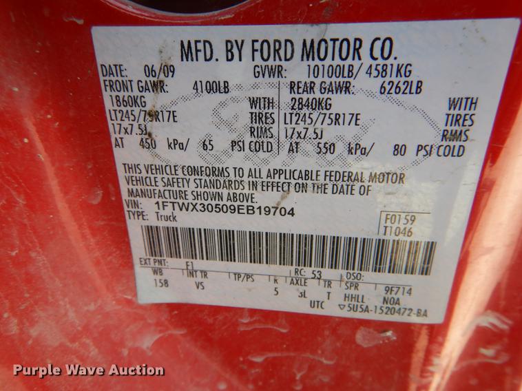 image for item DF7322 2009 Ford F350 Super Duty XL SuperCab pickup truck