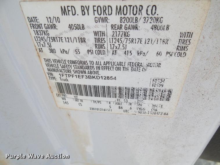 image for item DF7328 2011 Ford F150 pickup truck