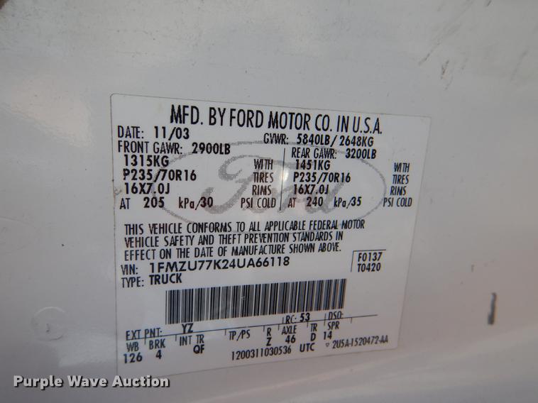 image for item DG1059 2004 Ford Explorer Sport Trac XLS Crew Cab pickup truck