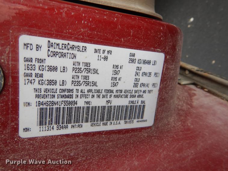 image for item DG1120 2001 Dodge Durango SLT SUV