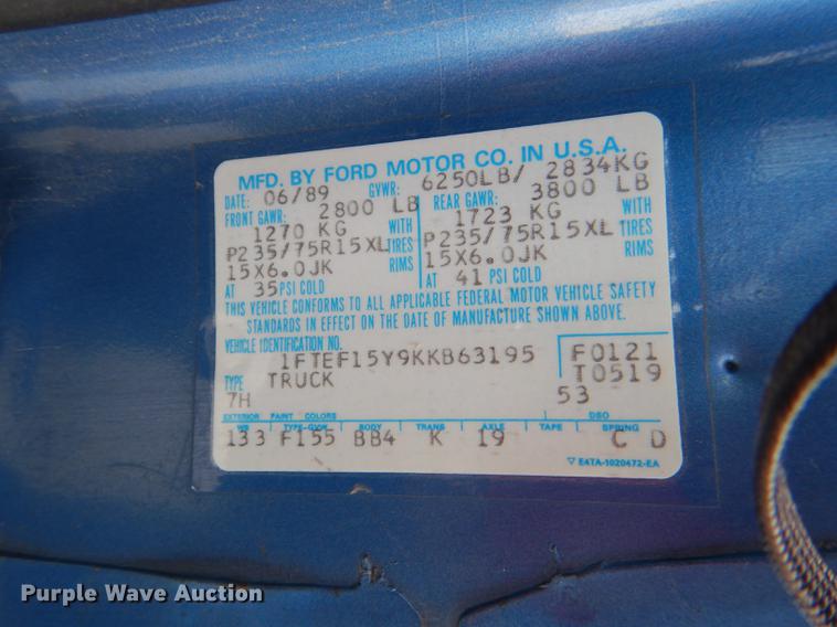 image for item DG1152 1989 Ford F150 pickup truck