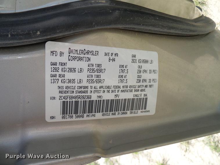 image for item EO9835 2005 Chrysler Pacifica Touring SUV