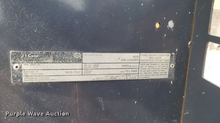 image for item EU9828 1995 Case 1825 skid steer