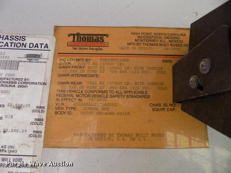 image for item FJ9287 2001 Freightliner FS65 school bus