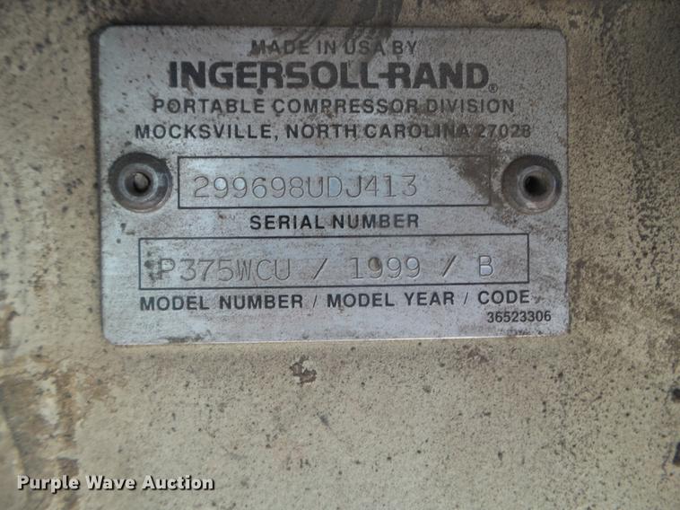 image for item FM9365 Ingersoll Rand P375WCU air compressor