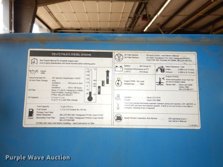 image for item FQ9845 Miller Air Pak welder/generator/air compressor