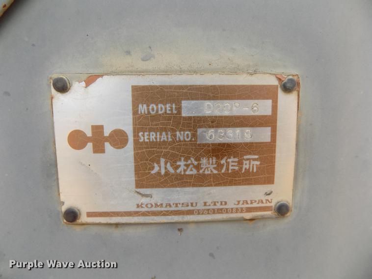 image for item DB9538 1990 Komatsu D20P dozer