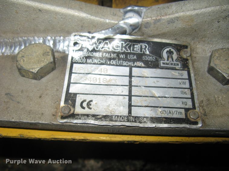 image for item DC1387 Wacker VPA1740 plate compactor