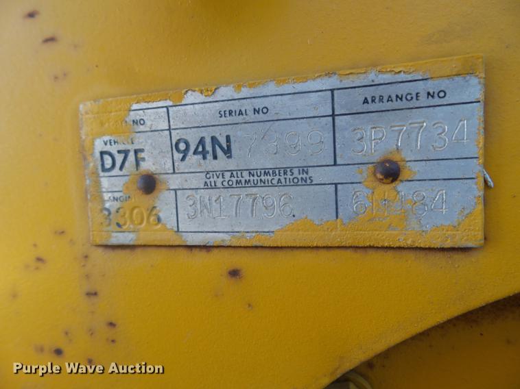 image for item DC4549 1974 Caterpillar D7F dozer