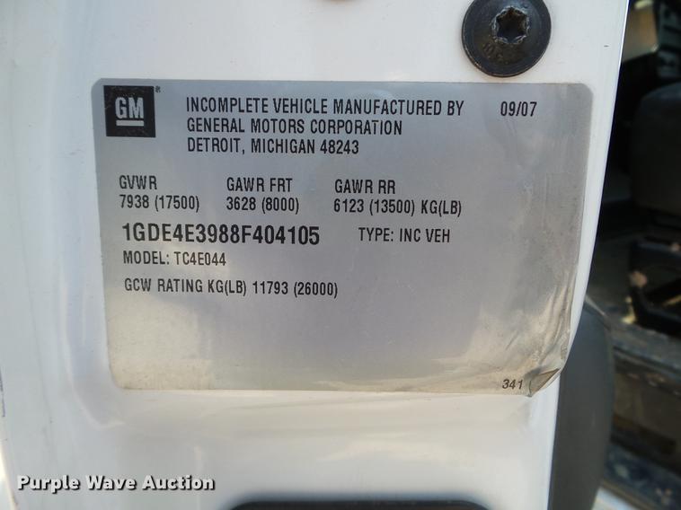 image for item DC4563 2008 GMC C4500 service truck