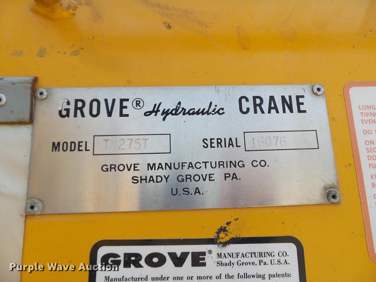 image for item DC4564 1970 Grove TM275T crane