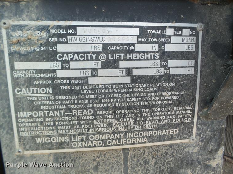 image for item DC4569 Wiggins WD150Y forklift