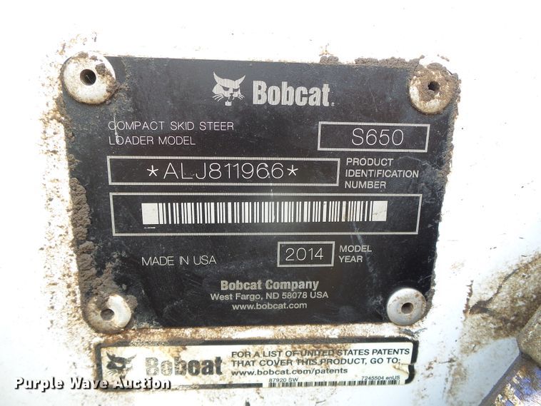 image for item DC5134 2014 Bobcat S650 skid steer