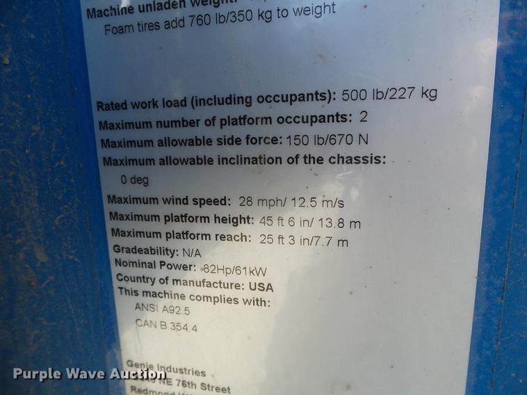 image for item DC5152 2004 Genie Z-45/25J boom lift