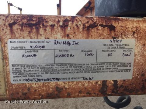 image for item DE7808 2004 R&W pole trailer