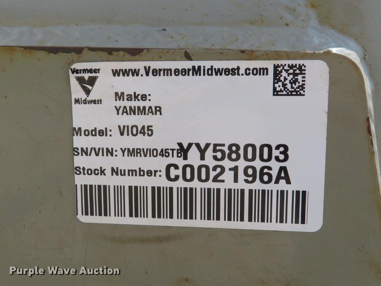 image for item DE8113 2012 Yanmar Vi045-5B mini excavator