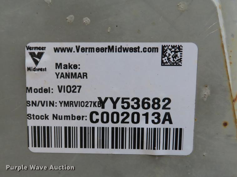 image for item DE8115 2012 Yanmar Vi027-5B mini excavator