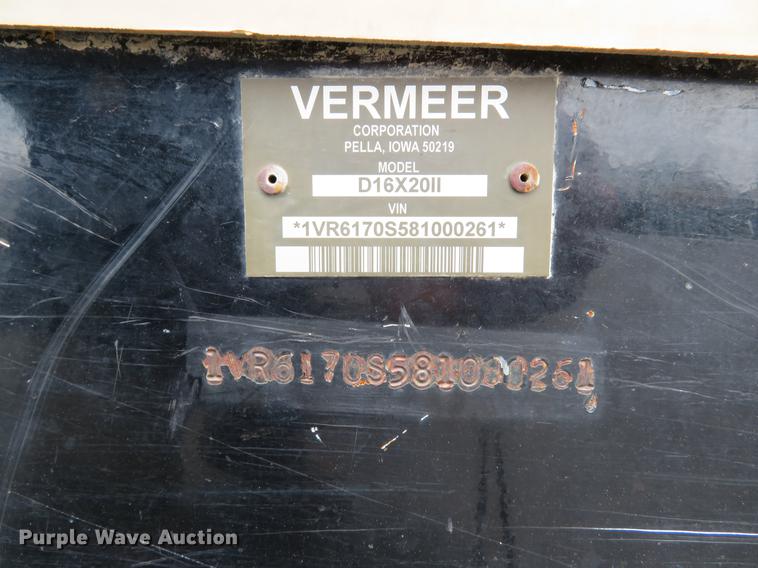 image for item DE8117 2008 Vermeer D16X20 directional boring unit