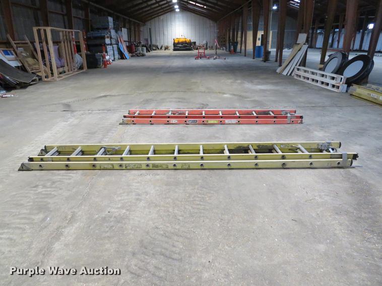 image for item EV9618 (3) 24' fiberglass extension ladders
