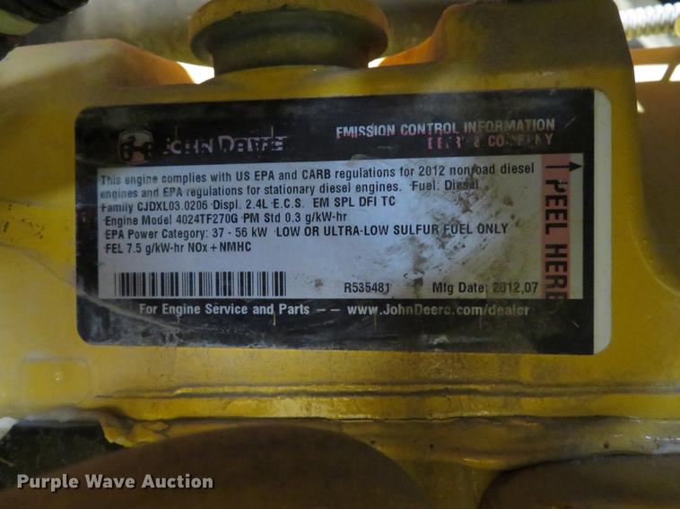 image for item EV9619 2012 Sullair 185DPQJD2 air compressor