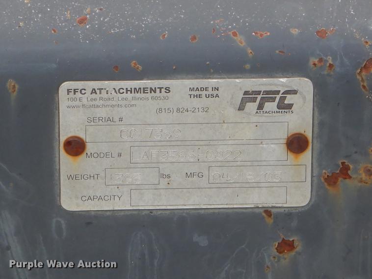 image for item FH9446 2003 FFC LAF35660002 skid steer preparator auto rake