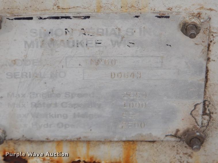 image for item FH9470 Simon MP60 boom lift