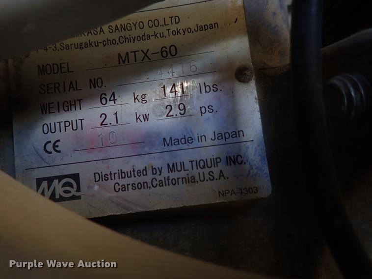 image for item FH9922 Multiquip MTX-60 compactor