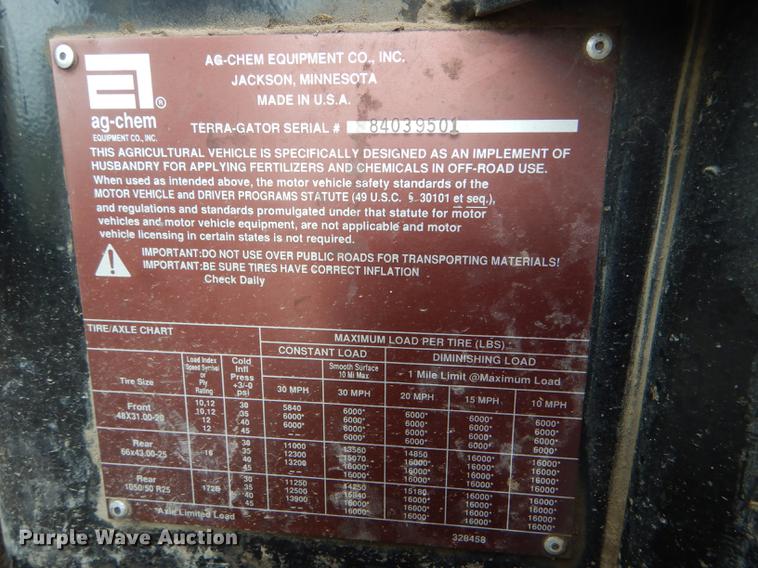 image for item DE1281 2001 Ag-Chem TerraGator 8104 applicator