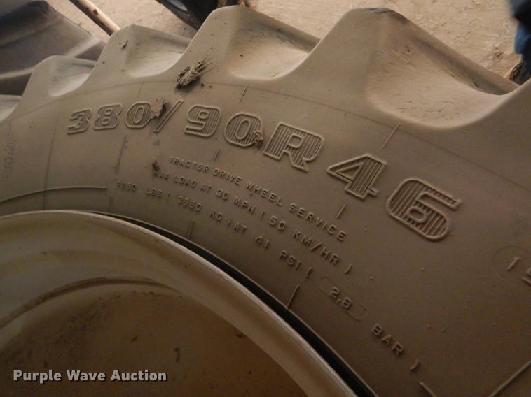 image for item DE1287 (4) Firestone 380/90R46 tires and wheels