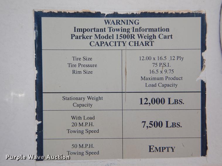 image for item DE8453 Parker 1500R weigh wagon