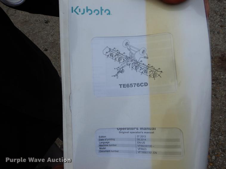 image for item DE8481 2015 Kubota TE6576CD six basket tedder