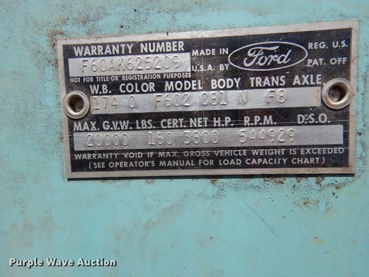 image for item DG5802 1965 Ford F600 grain truck