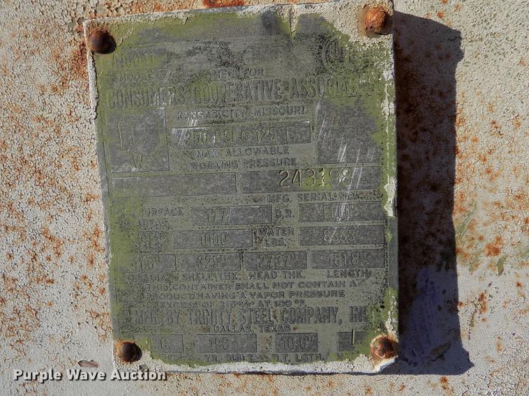 image for item FN9507 Trinity anhydrous ammonia tank