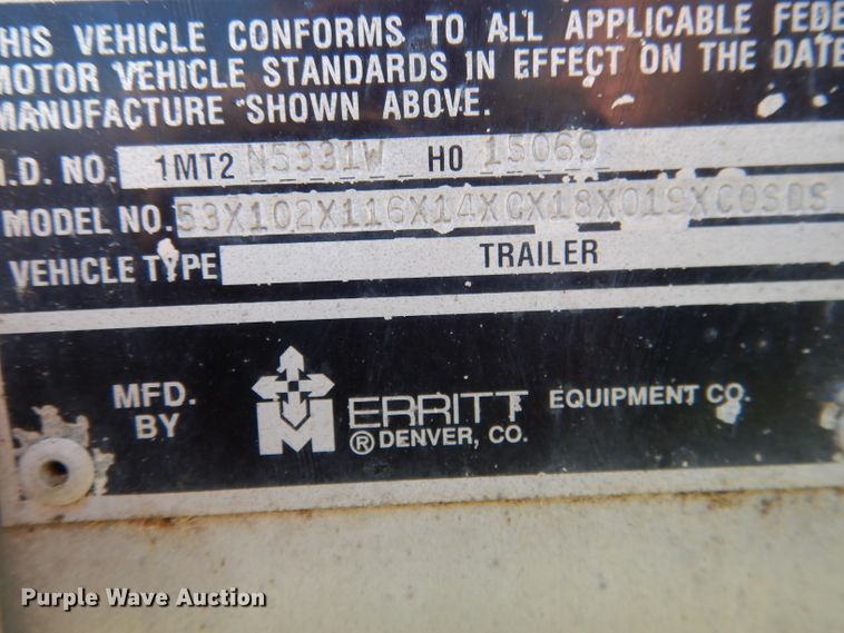 image for item DG5812 1998 Merritt Cattle Drive livestock trailer