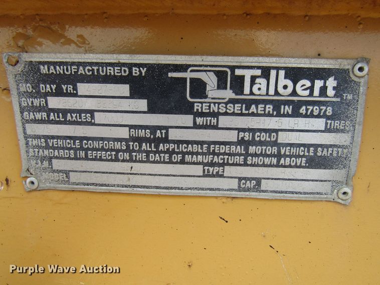 image for item EU9695 2000 Talbert GT3T-30 tilt deck equipment trailer