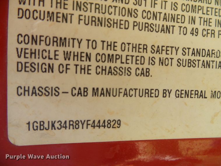 image for item DC5119 2000 Chevrolet K3500 brush fire truck