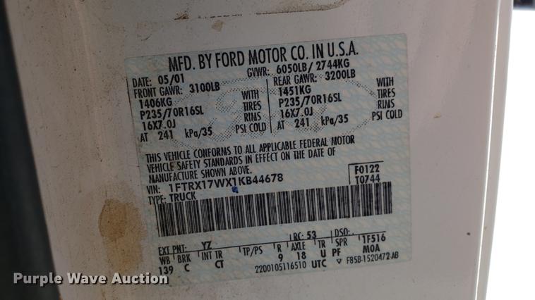 image for item DD4712 2001 Ford F150 SuperCab pickup truck