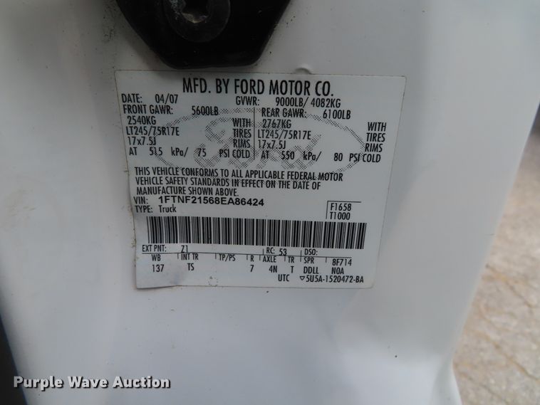 image for item DD6216 2008 Ford F250 Super Duty pickup truck