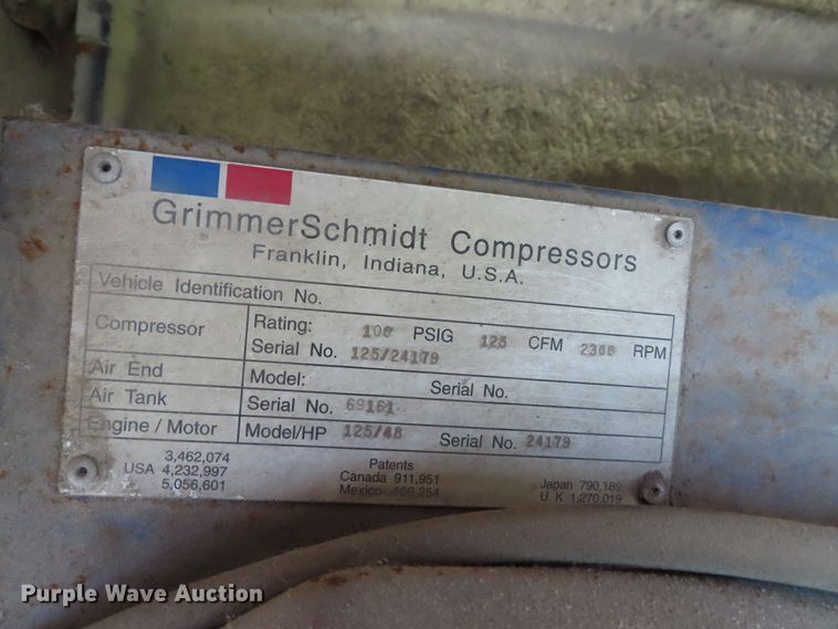 image for item DD6255 2005 Grimmer Schmidt 125Q air compressor