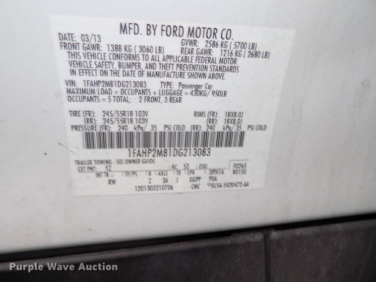 image for item DE7704 2013 Ford Taurus Police Interceptor