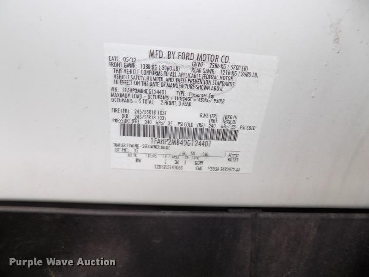 image for item DE7705 2013 Ford Taurus Police Interceptor