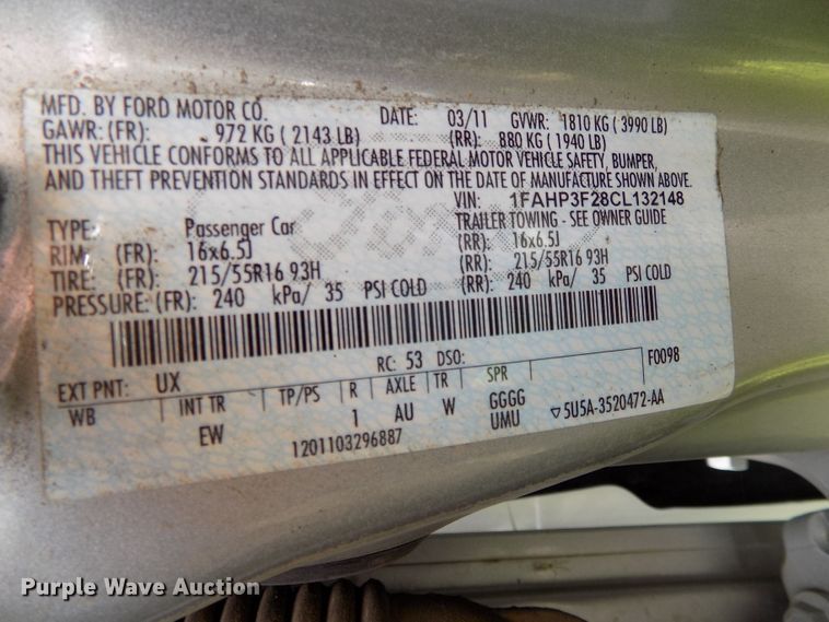 image for item DE7715 2012 Ford Focus SE