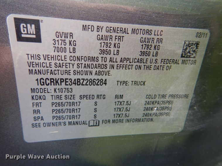 image for item DG4795 2011 Chevrolet Silverado 1500 Ext. Cab pickup truck