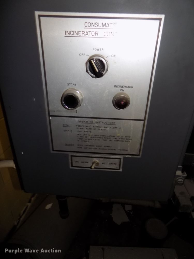 image for item DZ9726 Consumat Incinerator C-18 waste disposal system