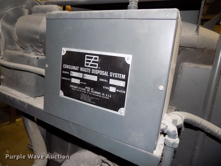 image for item DZ9726 Consumat Incinerator C-18 waste disposal system