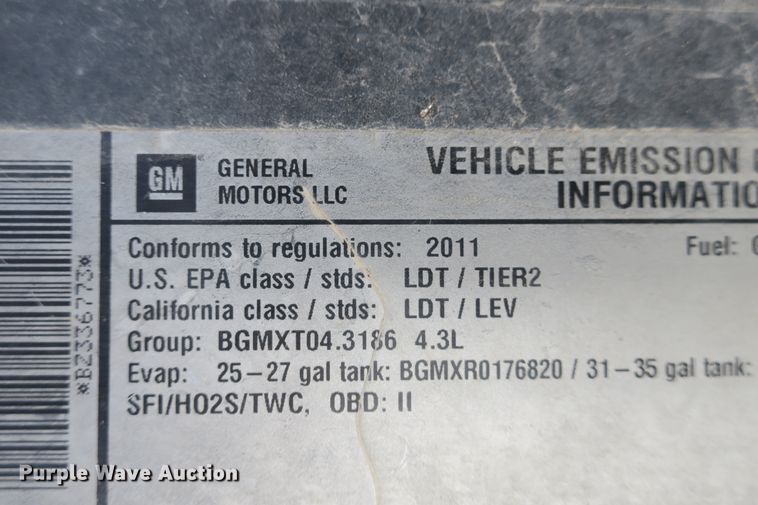 image for item EA9311 2011 Chevrolet Silverado 1500 pickup truck