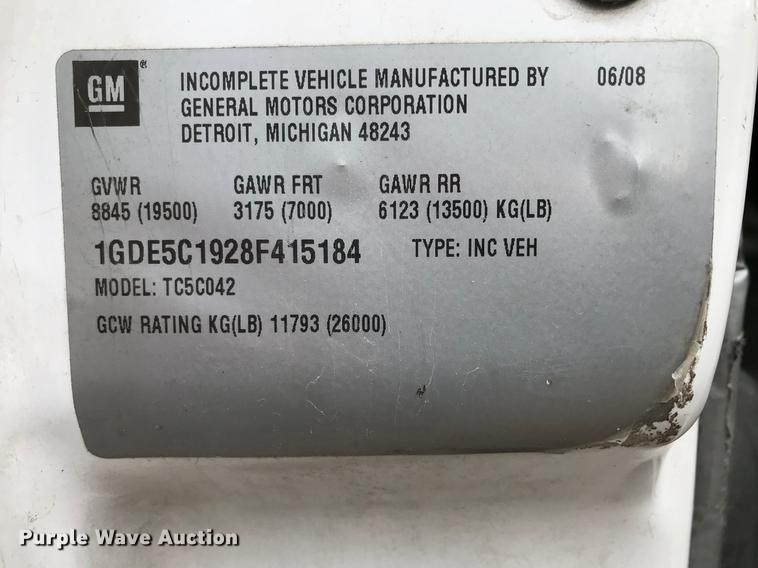 image for item EA9314 2008 GMC C5500 bucket truck